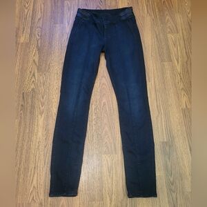 7 For All Mankind Women’s Size 25 Dark Jeans with Faux Leather Straps USA A1